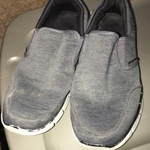Skechers gray slip on sneakers